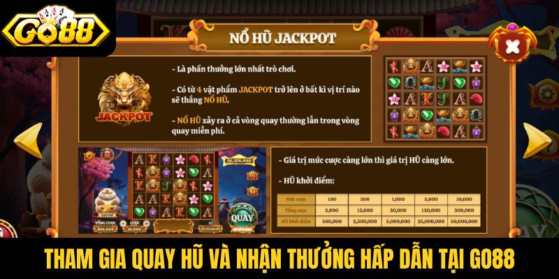 Tham gia quay hũ và nhận thưởng hấp dẫn tại Go88